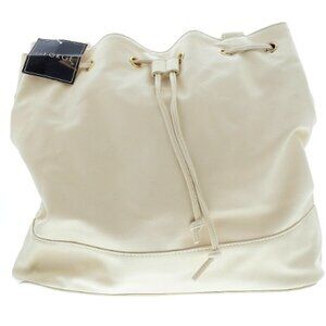 George Drawstring Bucket Bag in Cream